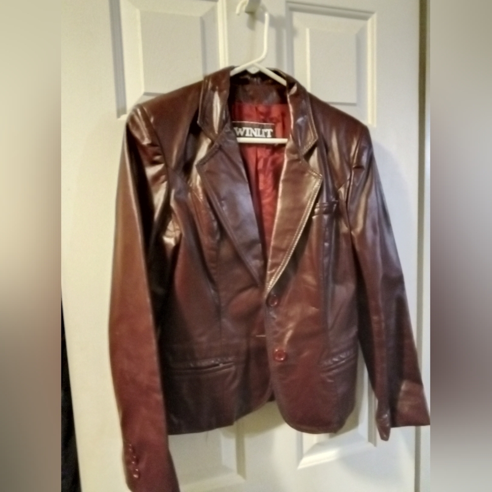 Vintage 80s Leather Cropped Blazer